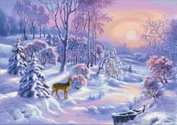 PDF Cross Stitch Digital Pattern - The Winter Landscape - Embroidery Counted Templates