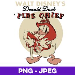 Disney Donald Duck Fire Chief V1 , PNG Design, PNG Instant Download