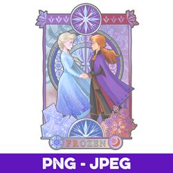 Disney Frozen 2 Elsa Anna Split Geometric Poster V1 , PNG Design, PNG Instant Download