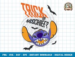 Disney Lilo & Stitch Halloween Stitch Trick Or Mischief png, sublimation,dxf,svg,eps