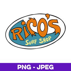 Disney Hannah Montana Ricou2019s Surf Shop Logo V1 , PNG Design, PNG Instant Download