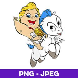 Disney Hercules Pocket Baby Riding Pegasus V2 , PNG Design, PNG Instant Download