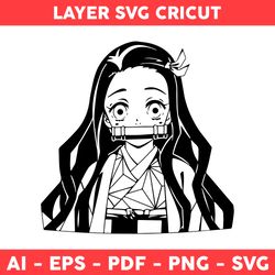 Kamado Nezuko Svg, Nezuko Svg, Demon Slayer Svg, Anime Character Svg, Anime Svg - Digital File