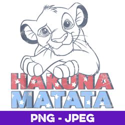 Disney Lion Hakuna Matata Red , White And Blue V2 , PNG Design, PNG Instant Download