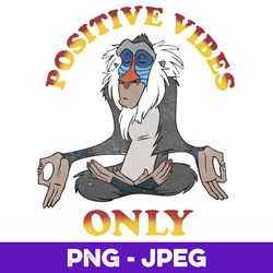 Disney Lion King Rafiki Positive Vibes Meditation Portrait V1 , PNG Design, PNG Instant Download
