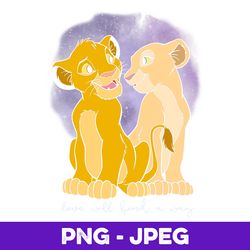 Disney Lion King Simba Nala Love Valentine's V1 Tee , PNG Design, PNG Instant Download