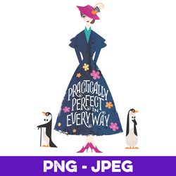 Disney Mary Poppins Practically Perfect V1 , PNG Design, PNG Instant Download