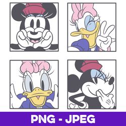 Disney Mickey And Friends Classic Minnie & Daisy Selfies V1 , PNG Design, PNG Instant Download