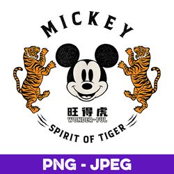 Disney Mickey And Friends Lunar New Year 2022 Tiger Spirit , PNG Design, PNG Instant Download