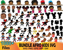 1000 Bundle Afro Kids Svg, Black Girl Svg, Black Kid Svg