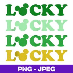 Disney Mickey And Friends St. Patrick's Day Lucky Stack V2 , PNG Design, PNG Instant Download