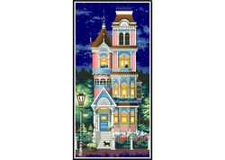 PDF Cross Stitch Digital Pattern - The Victorian House - Embroidery Counted Templates