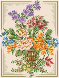 PDF Cross Stitch Digital Pattern - The Tapestry - flowers in a vase - Embroidery Counted Templates