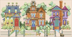 PDF Cross Stitch Digital Pattern - The City Landscape - Victorian Street - Embroidery Counted Templates