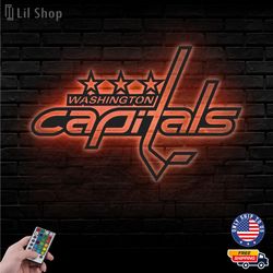 Washington Capitals Led Sign, NHL Logo Metal Led Wall Sign, NHL Metal Logo, Capitals LED Metal Wall Art, Decor CNC Cut