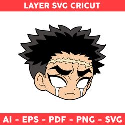 Colored Gyoumei Svg, Gyoumei Face Svg, Gyoumei Svg, Demon Slayer Svg, Anime Character Svg, Anime Svg, Manga Svg
