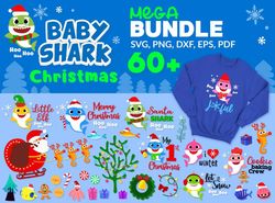 60 Baby Shark Christmas Bundle, Christmas Svg, Baby Shark Svg