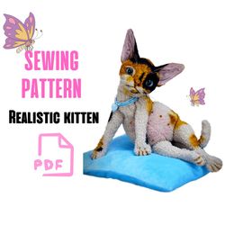 Plush Pattern Kitten - Cat sewing pattern Pattern stuffed animal - Pattern PDF- Cat Animal - Pattern Plush Cat - Cat Pat