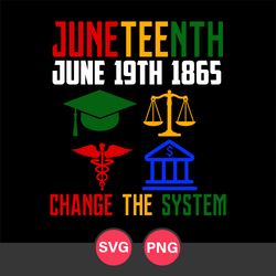 Juneteenth June 19th 1895 Change The System Svg, Juneteenth Svg, Black History Svg, Png Digital File