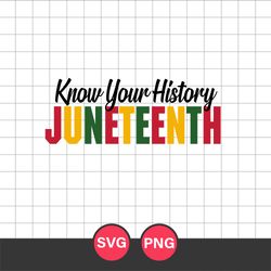 Know Your History Juneteenth Svg, Juneteenth Svg, Black History Svg, Png Digital File