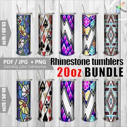 TUMBLER TEMPLATE Bundle / Rhinestone Tumbler Template for SS20 and SS16 /20oz straight  / Sublimation PNG-files included