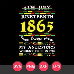 4th July Juneteenth 1965 Svg, Juneteenth Svg, Black History Svg, Png Dxf Eps Digital File