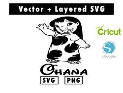OHANA Lilo and Stitch 2 svg and png files for cricut machine , anime svg , manga svg , Goku svg
