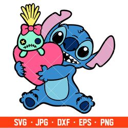 Stitch Scrump Svg, Love Svg, Valentine's Day Svg, Disney Svg, Cricut, Silhouette Vector Cut File
