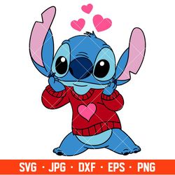 In Love Stitch Svg, Love Svg, Valentine's Day Svg, Disney Svg, Cricut, Silhouette Vector Cut File