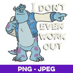 Disney Monsters Inc. Sulley Work Out V2 , PNG Design, PNG Instant Download