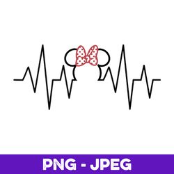 Disney Nurse's Day Minnie Mouse Heartline V2 , PNG Design, PNG Instant Download