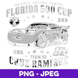 Disney Pixar Cars 3 Cruz Ramirez Florida 500 Graphic V4 , PNG Design, PNG Instant Download