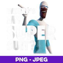 Disney Pixar Incredibles Frozone Super Suit V2 , PNG Design, PNG Instant Download