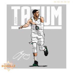 Jayson Tatum Fans Basketball Player SVG Graphic Design Files