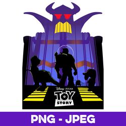 Disney Pixar Toy Story Zurg Frame Buzz Silhouette Logo V1 , PNG Design, PNG Instant Download