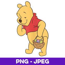Disney Pooh Bear Easter V2 , PNG Design, PNG Instant Download