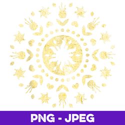 Disney Princess Rapunzel Golden Mandala Logo , PNG Design, PNG Instant Download