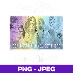 Disney Princesses One Team One Dream Graphic V4 , PNG Design, PNG Instant Download