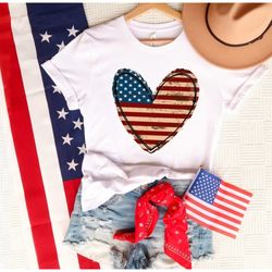 4th of July American Flag T-shirt, American Flag Shirt, USA Memorial Day shirt, Patriotic T-Shirt, 4th of July family