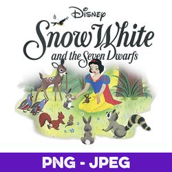 Disney Snow White Animal Friends Title Logo V2 , PNG Design, PNG Instant Download