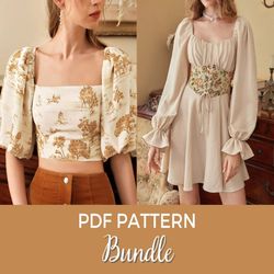 Victorian pattern | Corset Belt Pattern | Vintage Dress Pattern | Milkmaid Pattern | Women pattern | PDF Pattern