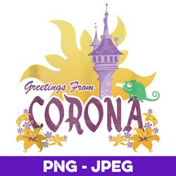 Disney Tangled Greetings From Corona Tower Poster V2 , PNG Design, PNG Instant Download