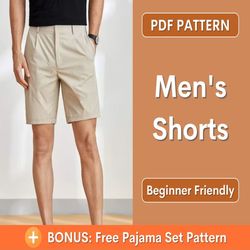Men's Shorts Pattern | PDF Sewing Pattern Men's Shorts with Pockets | Sewing Pattern Shorts Men | S-XXXL | Men's Sewing