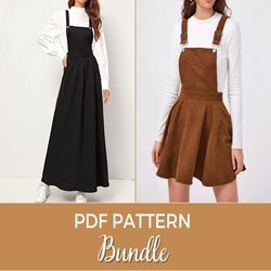 Pinafore Pattern | Dress Pattern | Overall Dress Pattern | Women sewing pattern | PDF Pattern | Pinafore Dress Pattern