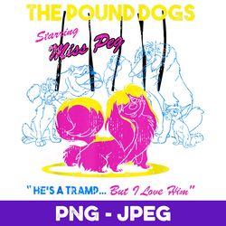 Disney The Lady And The Tramp Miss Peg Neon Portrait , PNG Design, PNG Instant Download