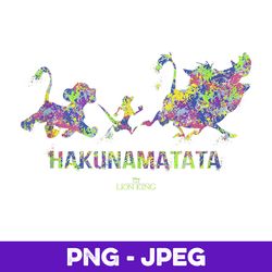 Disney The Lion King Hakuna Matata Paint Splatter Silhouette V2 , PNG Design, PNG Instant Download
