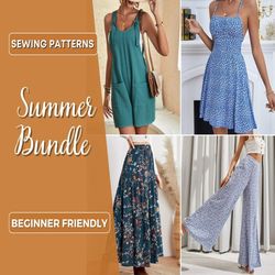 Sewing Patterns Summer | Pants Pattern | Romper Pattern | Skirt Pattern | Dress Pattern | Women sewing pattern | PDF