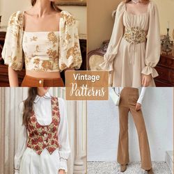 vintage sewing pattern | dress pattern | sewing patterns pdf | women sewing pattern | pdf pattern | cottagecore sewing