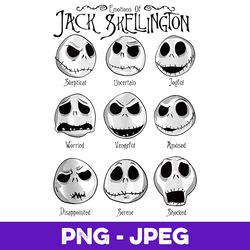 Disney The Nightmare Before Christmas Emotional Jack V2 , PNG Design, PNG Instant Download