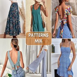 summer sewing patterns | dress pattern | jumpsuit pattern | skirt sewing patterns pdf | pants sewing pattern | beginner